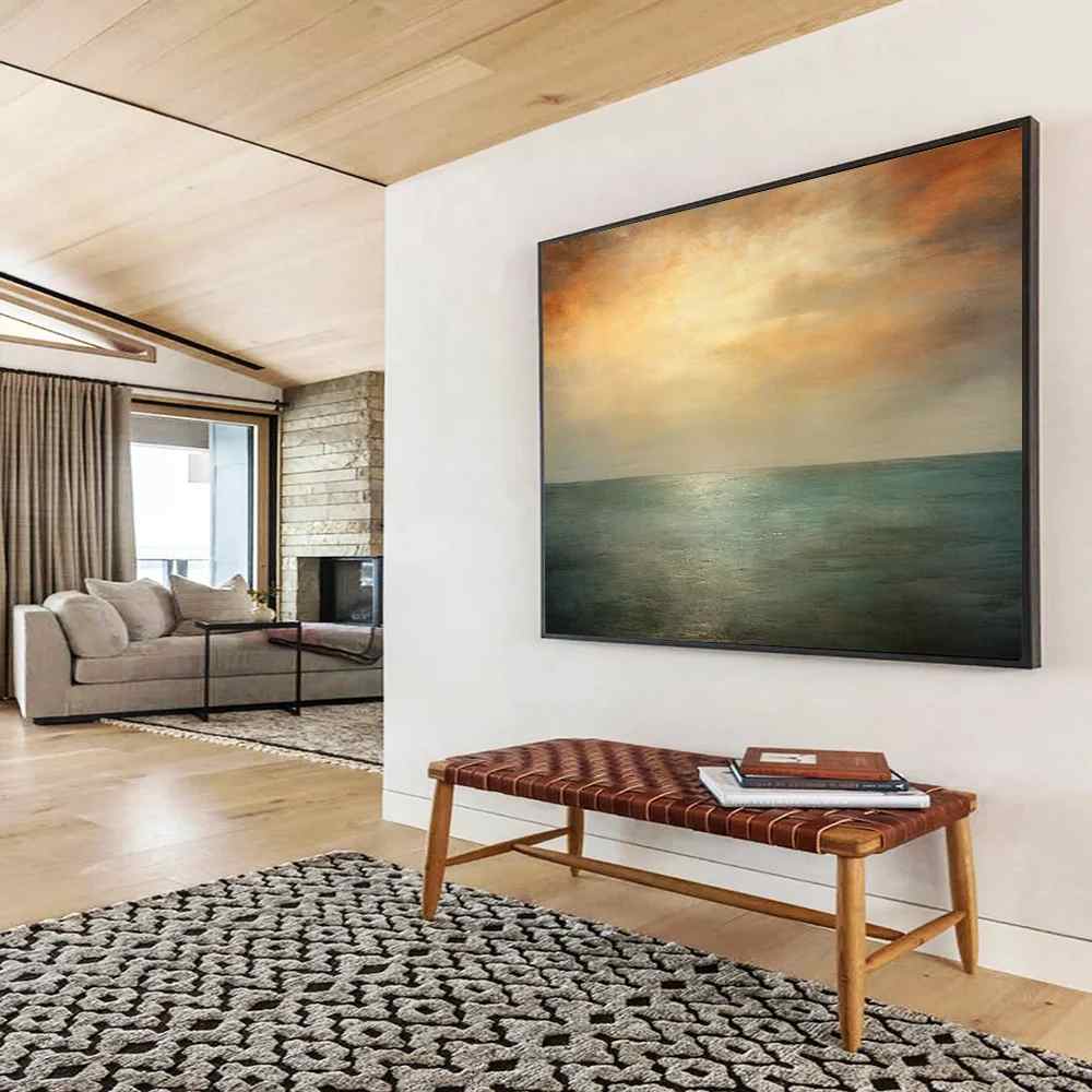 Office Original Coastal Living Bedroom Canvas Artwork 4XO0D
